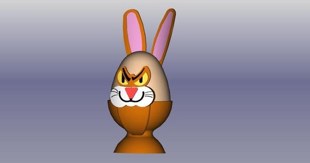 angry bunny egg cup jofeinmechaniker 3D Models Household Home Decor eggcup ostern eierbecher boeserhase angrybunny 3d print model - Mito3D