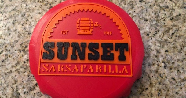 fallout sunset sarsaparilla cap meestered 3D Models Art & Design 2D Plates Logos thingiverse falloutnewvegas 3d print model - Mito3D