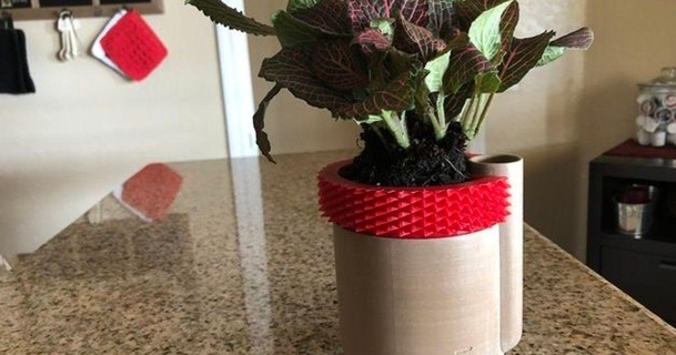 knurled pot self-watering planter parallelgoods meestered 3D Models Household Outdoor & Garden thingiverse selfwateringplanter 3d print model - Mito3D