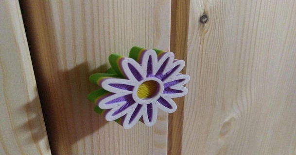 simple flower knob multicolor ready feko 3D Models Household Other House Equipment thingiverse drawerhandle cabinethandle 3d print model - Mito3D