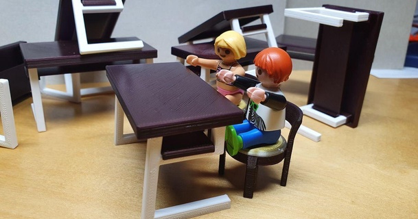 playmobil compatible school desk legufix 3D Models Toys & Games Other toy table toys kids 3d print model - Mito3D