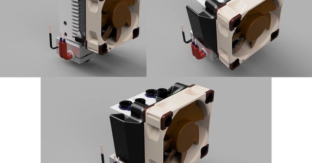 e3d quimera + 40mm ventilador adaptador modificado jdogawesome 3D modelos impressoras Atualizações extrusora ar e3dhotend 3d print model - Mito3D