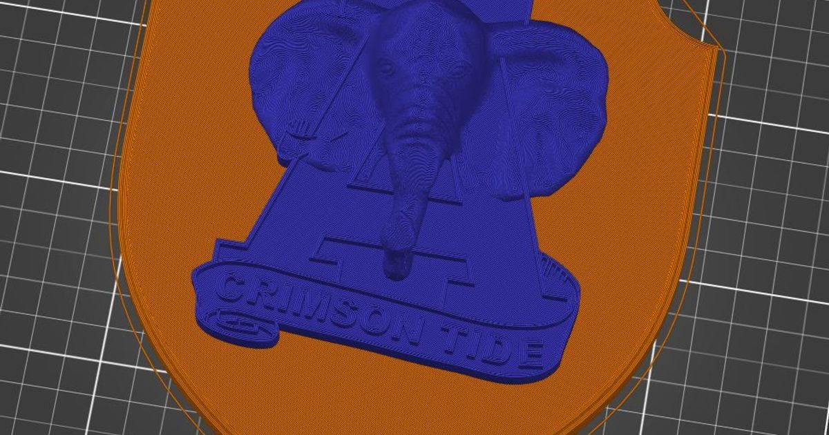 alabama crimson tide elephant djngnear 3D Models Art & Design Wall-mounted plaque 3D print model - Mito3D