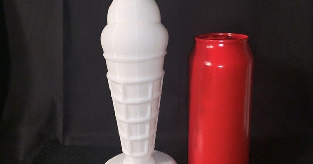 simples waffle cone gelo creme warm inside 3D modelos casa cozinha thingiverse 3d print model - Mito3D