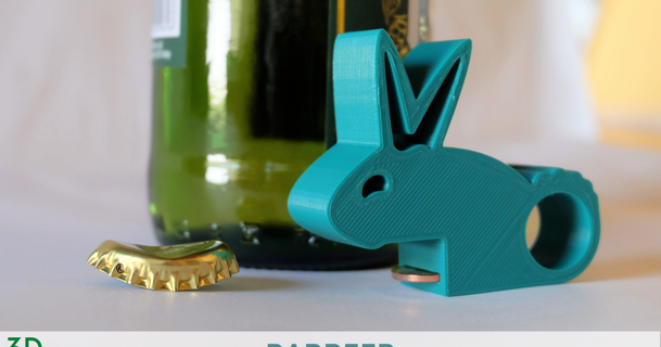 rabbeer easter bottle opener 3dluca 3D Models Seasonal designs Spring & Easter beer bunny rabbit 3d print model - Mito3D