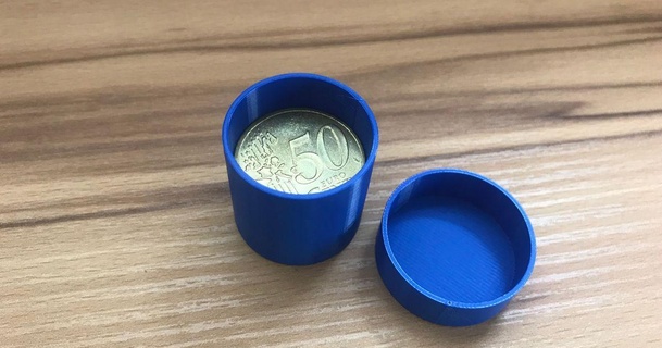 50 centavo moneda caso funda 10 monedas Simón i3 3D modelos pasatiempo hacedores organizadores caja euro 3d print model - Mito3D