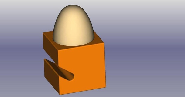 w rfel eierbecher mit l ffelmulde jomecanico 3D modelos casa cocina geschirr 3d print model - Mito3D