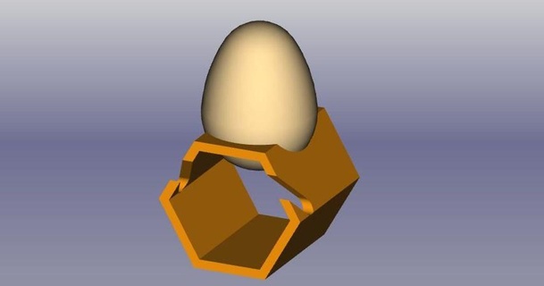 hexágono eierbecher jomecanico 3D modelos casa cocina geschirr 3d print model - Mito3D