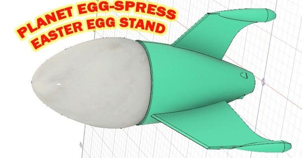 planet egg-spress egg stand jamie claye 3D Models Seasonal designs Spring & Easter rocket eggstand shotglass 3d print model - Mito3D