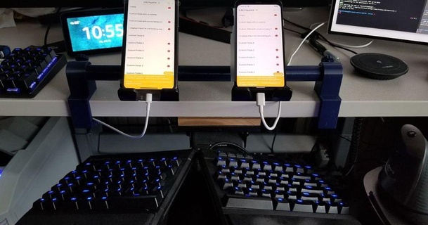abrazadera varilla estante soporte montaje dispositivos escritorio Probertson 3D modelos artilugio portátil telefonico thingiverse teléfono 3d print model - Mito3D