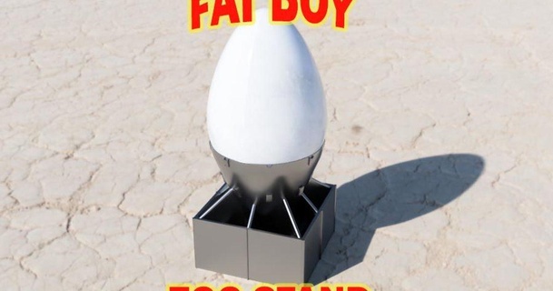 fat boy atomic bomb egg stand jamie claye 3D Models Seasonal designs Spring & Easter easter 3d print model - Mito3D