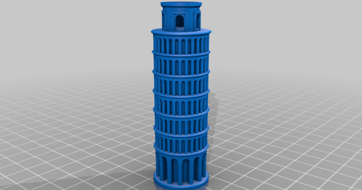 inclinado torre pisa poeira Hartsfield 3D modelos mundo varreduras arquitetura Urbanismo thingiverse 3D print model - Mito3D