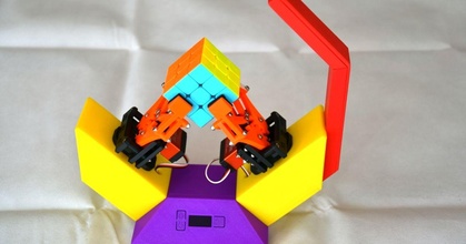 rubik cubo solucionador robot v shape personas descargar gratis stl modelo imprimiblescom 3d modelos pasatiempo hacedores rc robótica pitón raspberrypi Cubo 3d print model - Mito3D