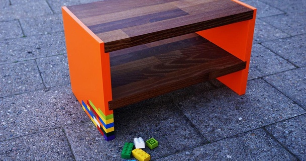 bedside table construction bricks gimpelginster 3D Models Household Bedroom stand lego legocompatible monitorstand 3d print model - Mito3D