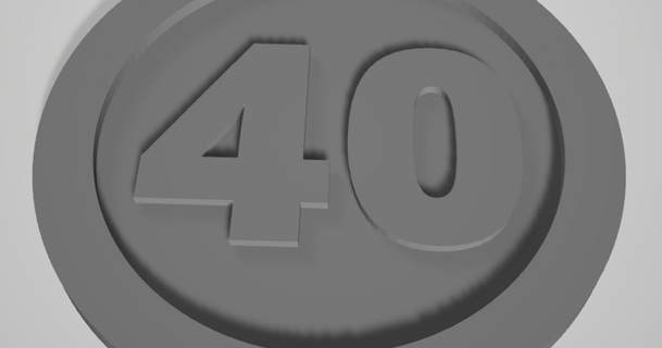 cumpleaños 40er schild 2mars 3D modelos disfraces accesorios 3d print model - Mito3D