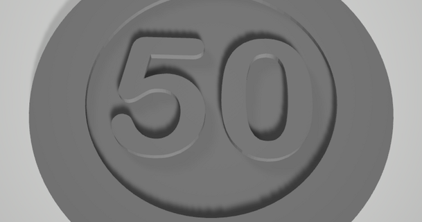 cumpleaños 50er schild 2mars 3D modelos disfraces accesorios 3d print model - Mito3D