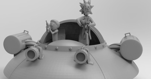 rick Morty uzay gemisi Darius sh 3D modeller Sanat tasarım heykeller 3d print model - Mito3D