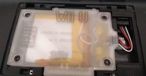 wii u gamepad large battery shell 16 bit virtual studios 3D Models Gadgets Other thingiverse batterycover lipobattery 3d print model - Mito3D