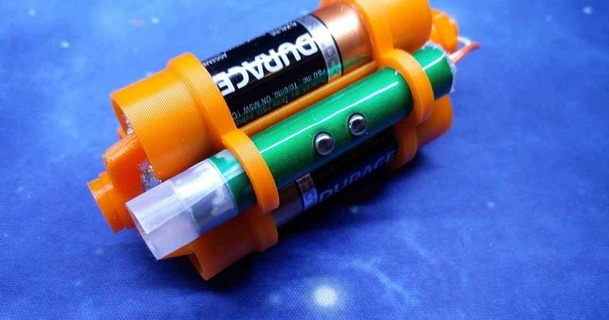 laser aa battery mount bchan 3D Models Hobby & Makers Electronics thingiverse 3d print model - Mito3D