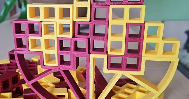 equilibrar juego EQUILIBRAR saltar 3D modelos juguetes juegos tablero mesa cubo bloques 3d print model - Mito3D