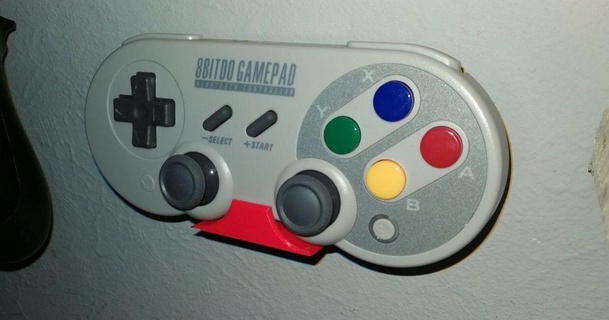 8bitdo sf30 profesyonel Süper nintendo oyun kumandası duvar binmek Chrismettal binary 6 3D modeller ev halkı ofis Kulp destek duvara monte Duvara şeytani 3d print model - Mito3D