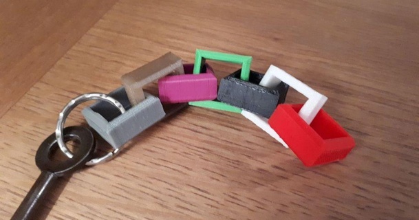 portachiavi campione megaandy 3D Modelli stampanti test thingiverse filamentswatch 3d print model - Mito3D