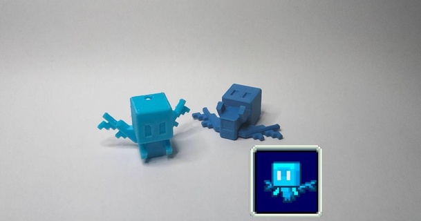 print in place apaiser porte clés Minecraft futur briques 3D modèles jouets Jeux action figures statues printinplace 3d print model - Mito3D