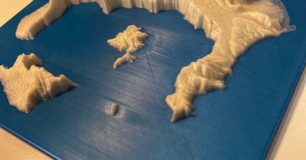 Santorini Griechenland 3d Karte Doppelh 3D Modelle Kunst Design Skulpturen topographisch 3dmap 3d print model - Mito3D