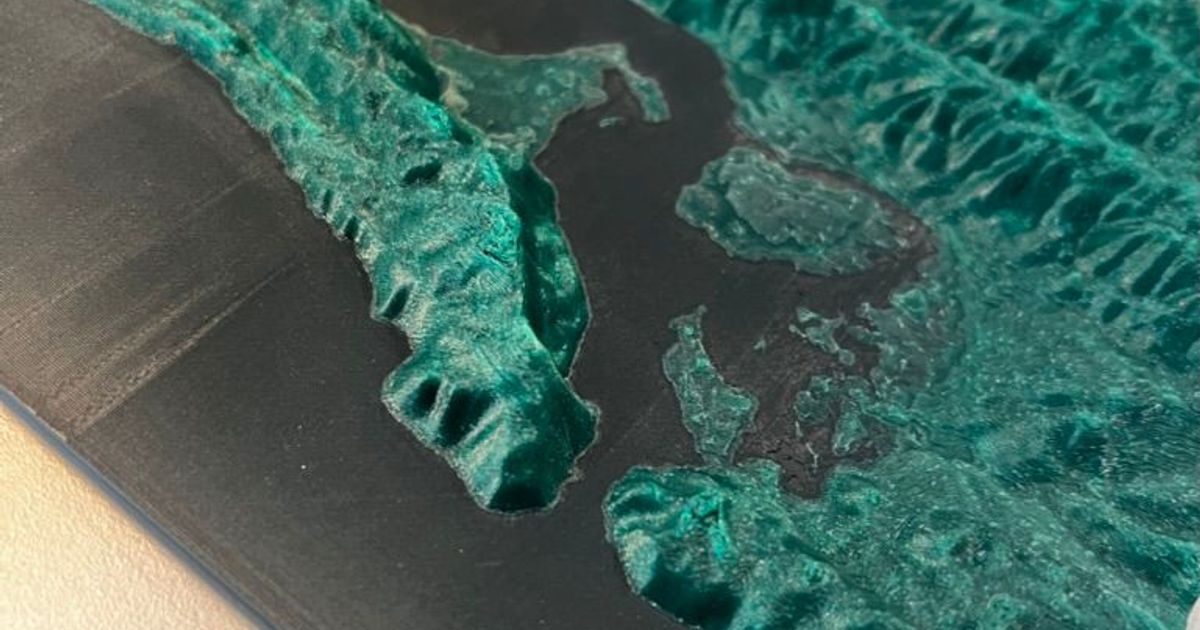 Knysna Süd Afrika 3d Karte Doppelh 3D Modelle Kunst Design Skulpturen topographisch 3dmap Südafrika 3D print model - Mito3D