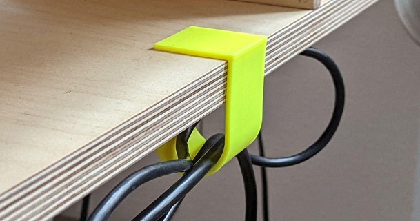 desk hugger wolfganglederer 3D Models Household Office cable openscad cablemanagement cableholder 3d print model - Mito3D
