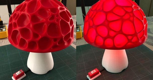 büyü mantar Regis 3D modeller Sanat tasarım tasarımlar Led Voronoi 3d print model - Mito3D