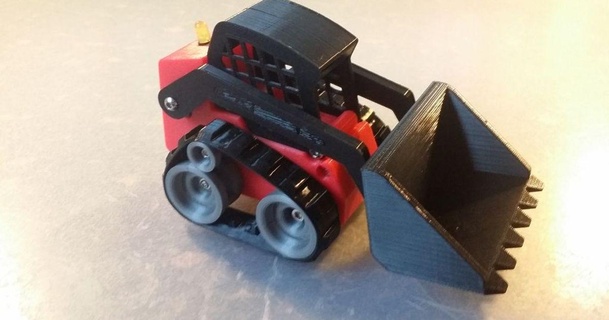 bluetooth mini track loader backmann3d 3D Models Hobby & Makers RC Robotics arduino thingiverse 9gservo bobcat 3d print model - Mito3D