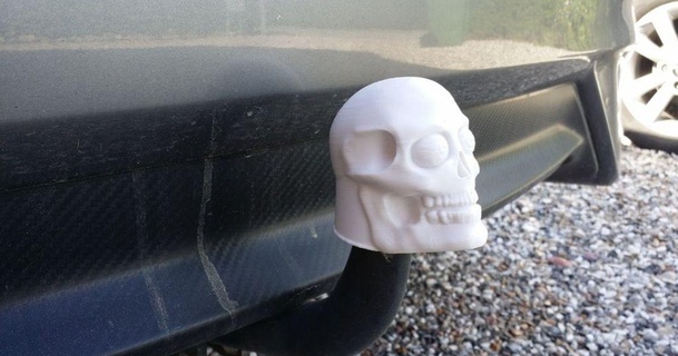 skull 50mm tow hitch ball cover backmann3d 3D Models Hobby & Makers Automotive tinkercad thingiverse hitchcover towhitch 3d print model - Mito3D