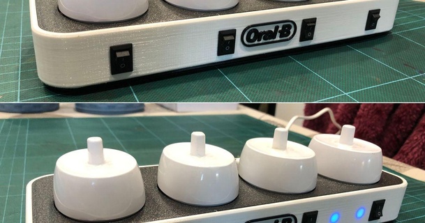 oral b cargando estación regis 3D modelos casa baño cargador cepillo dientes B porta 3d print model - Mito3D