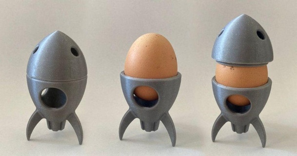 egg rocket Passaro preto 3D modelos casa cozinha taça ovo Eierbecher 3d print model - Mito3D