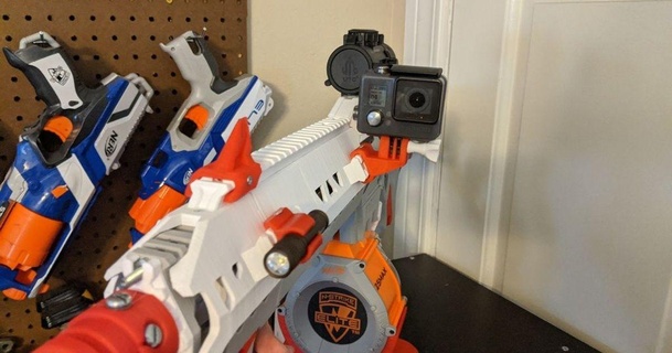 picatinny gopro mount caliburn toukejin 3D Models Toys & Games Outdoor nerf thingiverse 3d print model - Mito3D