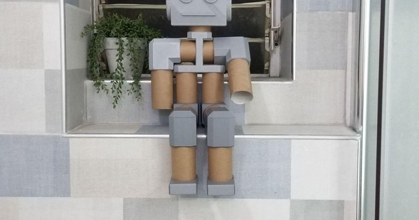 Toilette Papier Rollen Roboter reut Moses 3D Modelle Haushalt Badezimmer Versammlung Recycling komisch 3d print model - Mito3D