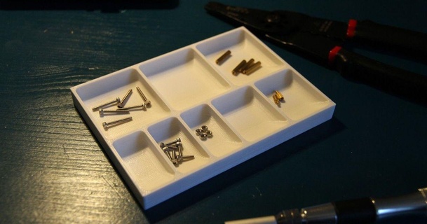 small screw tray easy access johanar 3D Models Hobby & Makers Organizers smallpartstray 3d print model - Mito3D