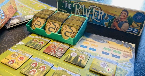 river - tile insert organizer 3dprintsos 3D Models Toys & Games Board tabletop boardgame 3d print model - Mito3D