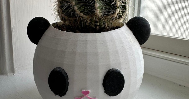 Panda Pflanzer steve15 3D Modelle Haushalt Zuhause Haus Dekor Mehrfarbig saftig Kaktus mehrfarbig 3d print model - Mito3D
