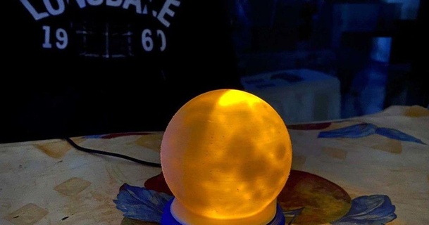 Luna fasi notte lampada sconvolto 3D Modelli arte design disegni guidato thingiverse luce notturna 3d print model - Mito3D