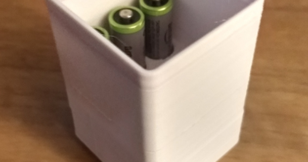 gridfinity compatibile 1x1x1 5 batteria titolari sopravvissuto 3D Modelli passatempo creatori organizzatori aa Conservazione batterie 3d print model - Mito3D