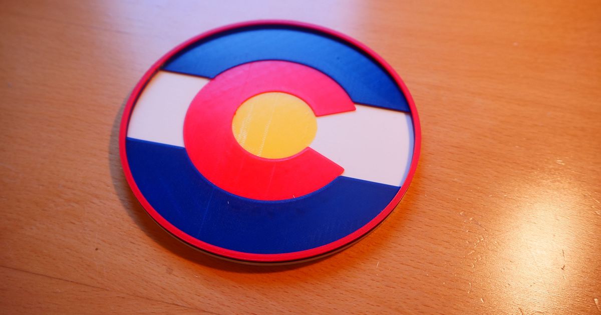 Colorado bandera portavasos glenobie 3D modelos casa hogar decoración 3D print model - Mito3D