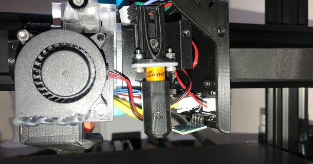 sidewinder x1 nf-wind stock 4020 blower mount + hinged x-carriage cover bl-touch bikefright 3D Models Printers - Upgrades bltouch bltouchmount xcarriage 3d print model - Mito3D