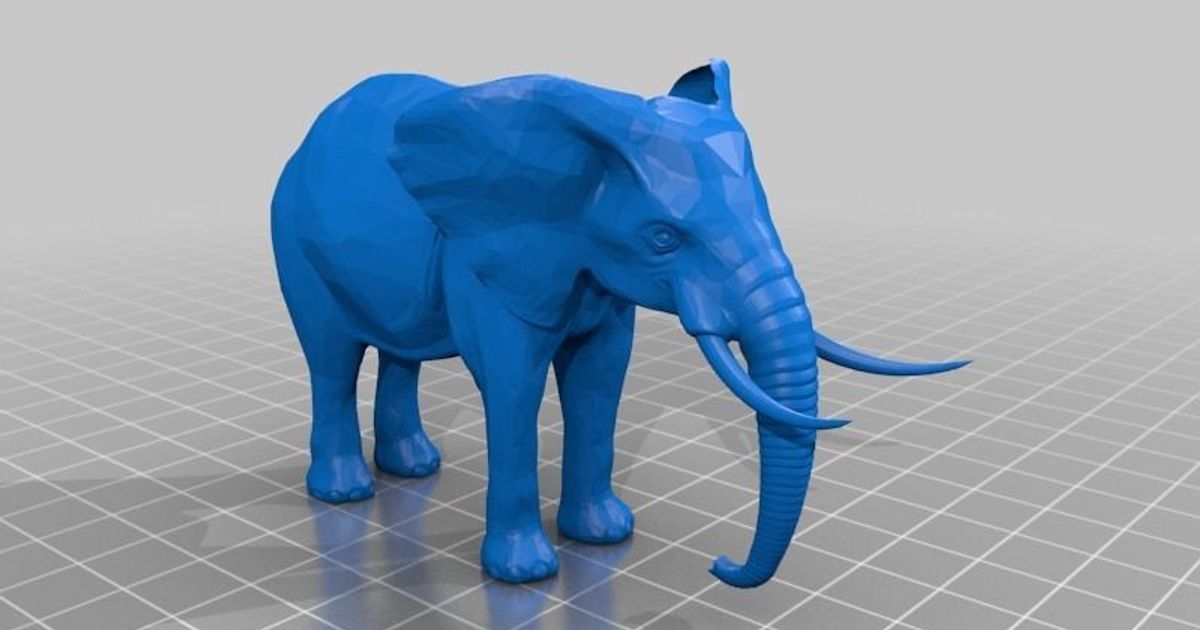 l'éléphant figurine 3D modèles monde scans animaux chose universelle 3D print model - Mito3D