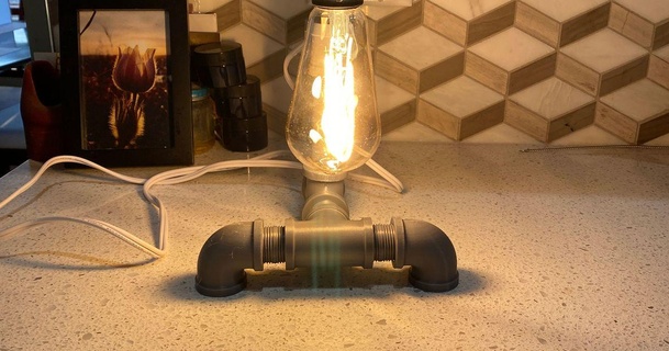 industrial steampunk lamp 2 asus1357 3D Models Household Home Decor retro edisonbulb 3d print model - Mito3D
