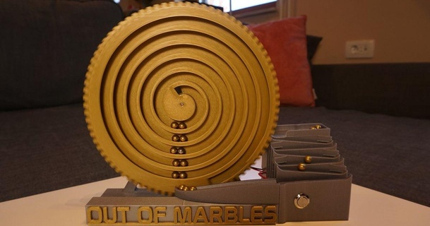 spirale mono marbre machine motorisé marbres 3D modèles jouets Jeux course Piste courir 3d print model - Mito3D