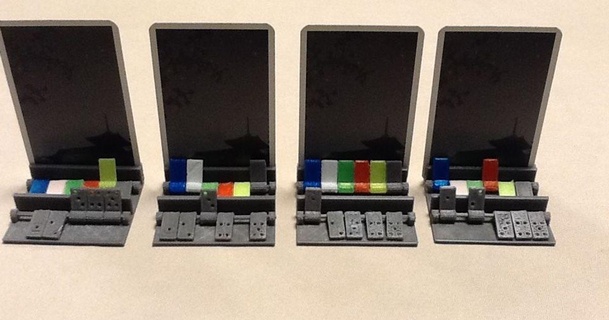 Hanabi Karte Halter Unterstützung Marker Stibiac 3D Modelle Spielzeuge Spiele draussen Kartenhalter Kartenspiel thingiverse 3d print model - Mito3D