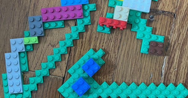 Minecraft Lego Spitzhacke knarfly 3D Modelle Spielzeuge Spiele Gebäude Werkzeuge 3d print model - Mito3D