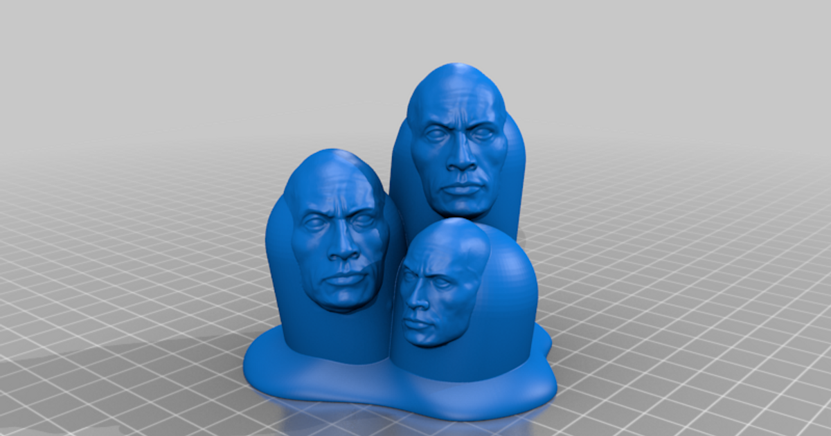 trío rock pedregoso 3D modelos juguetes juegos acción cifras estatuas pokemon thingiverse Dwayne Johnson dugtrio 3D print model - Mito3D